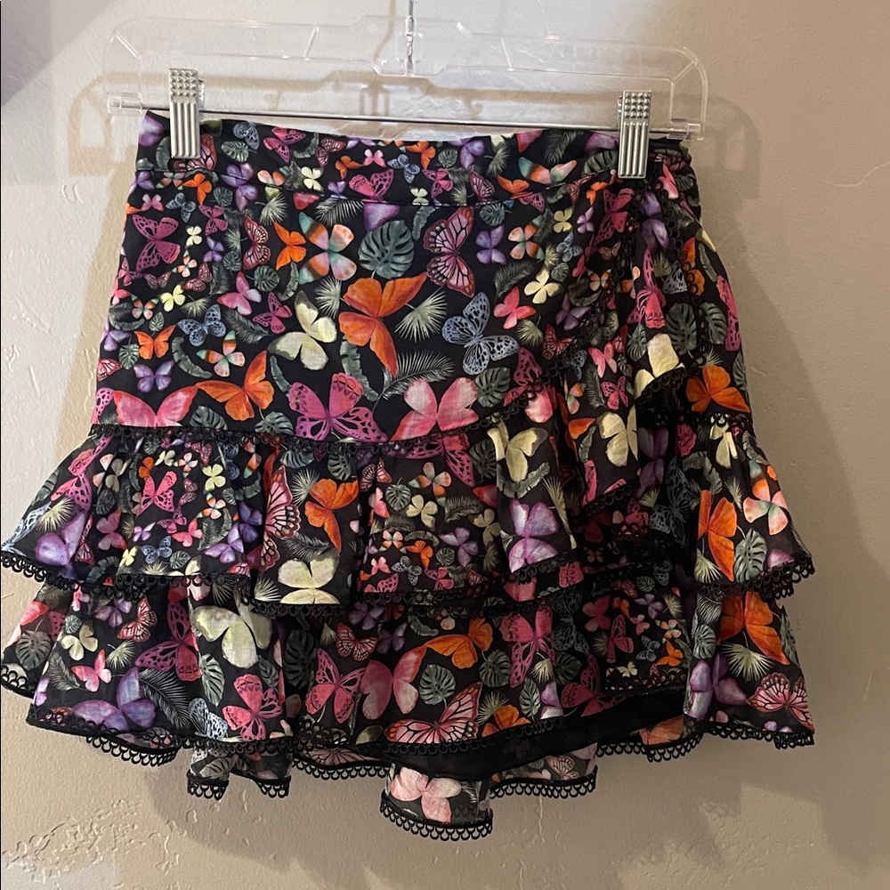 Charo Ibizia Multicolor Butterfly Mini Skirt